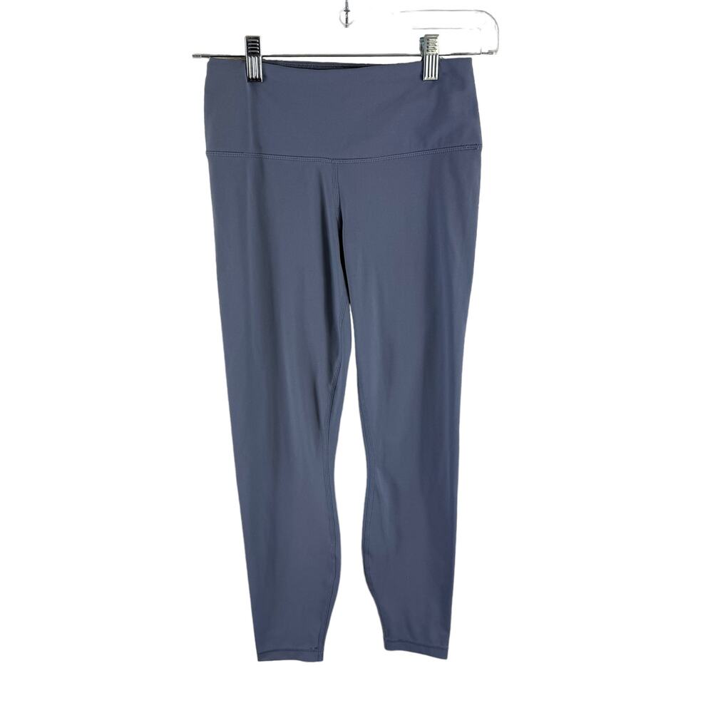 Yogalicious Lux Gray Cropped Elastic Waist Skinny‎ Cropped Strappy Leggings Sz S